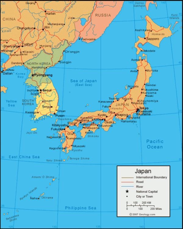 mapa do japão antigo
