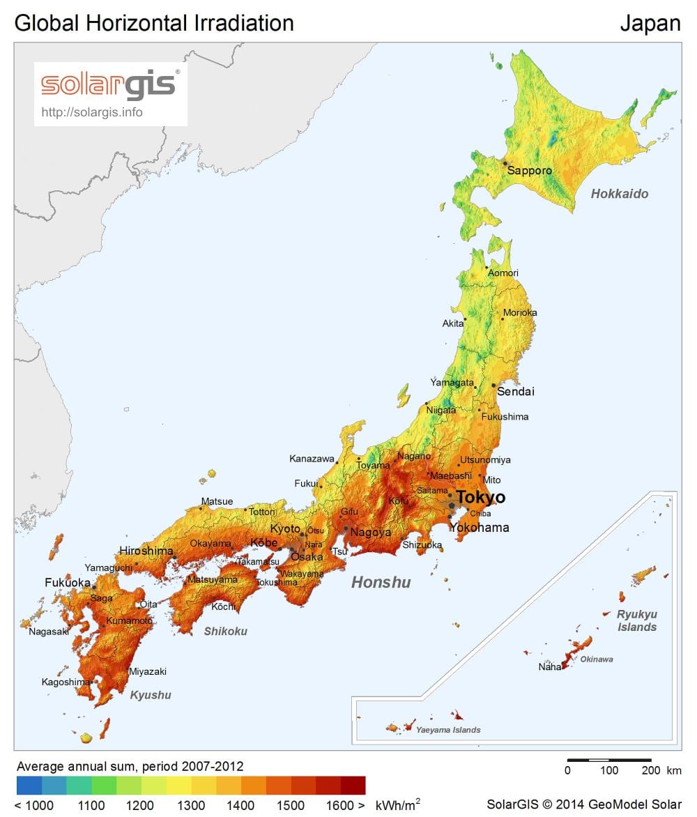 mapa do japão sol