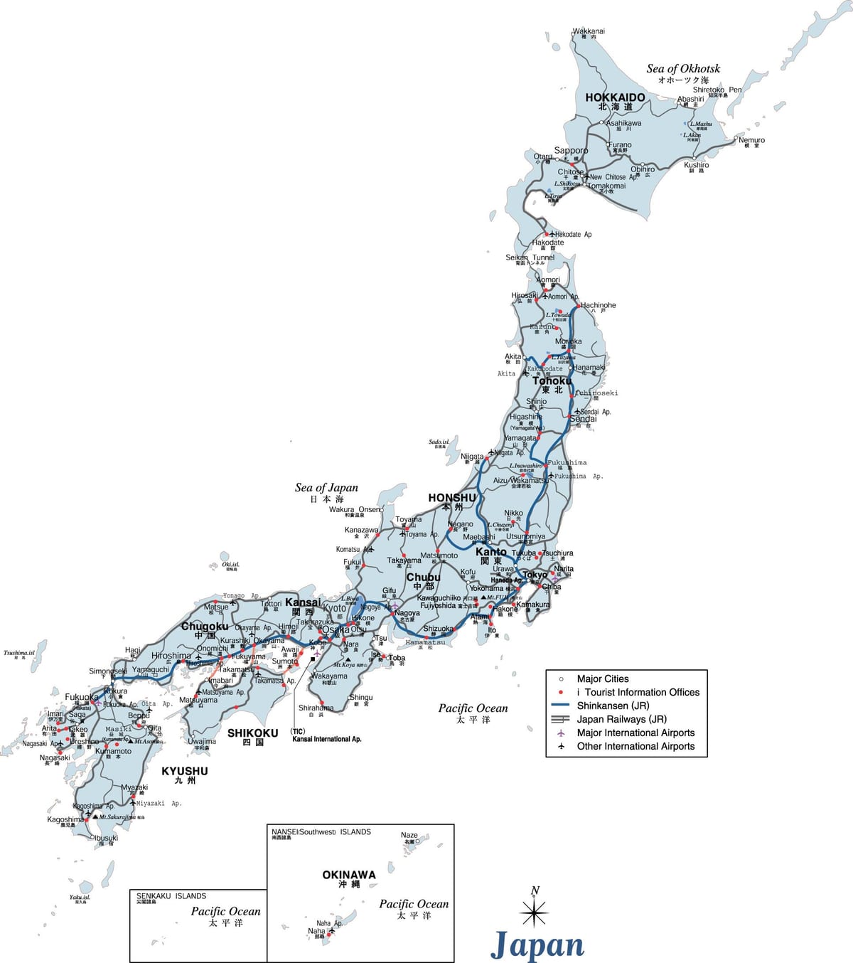 japão transporte mapa