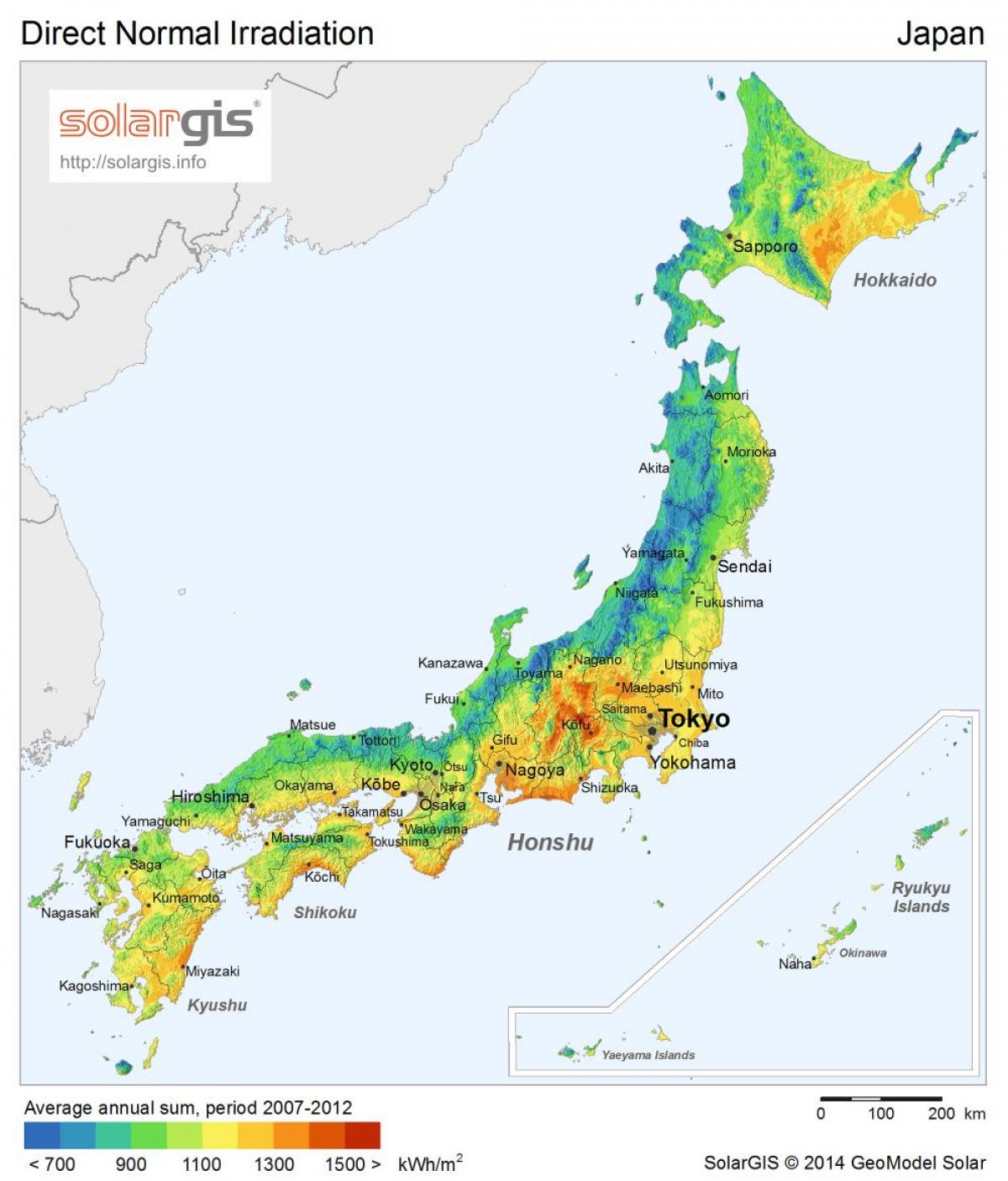 a radiação do japão mapa