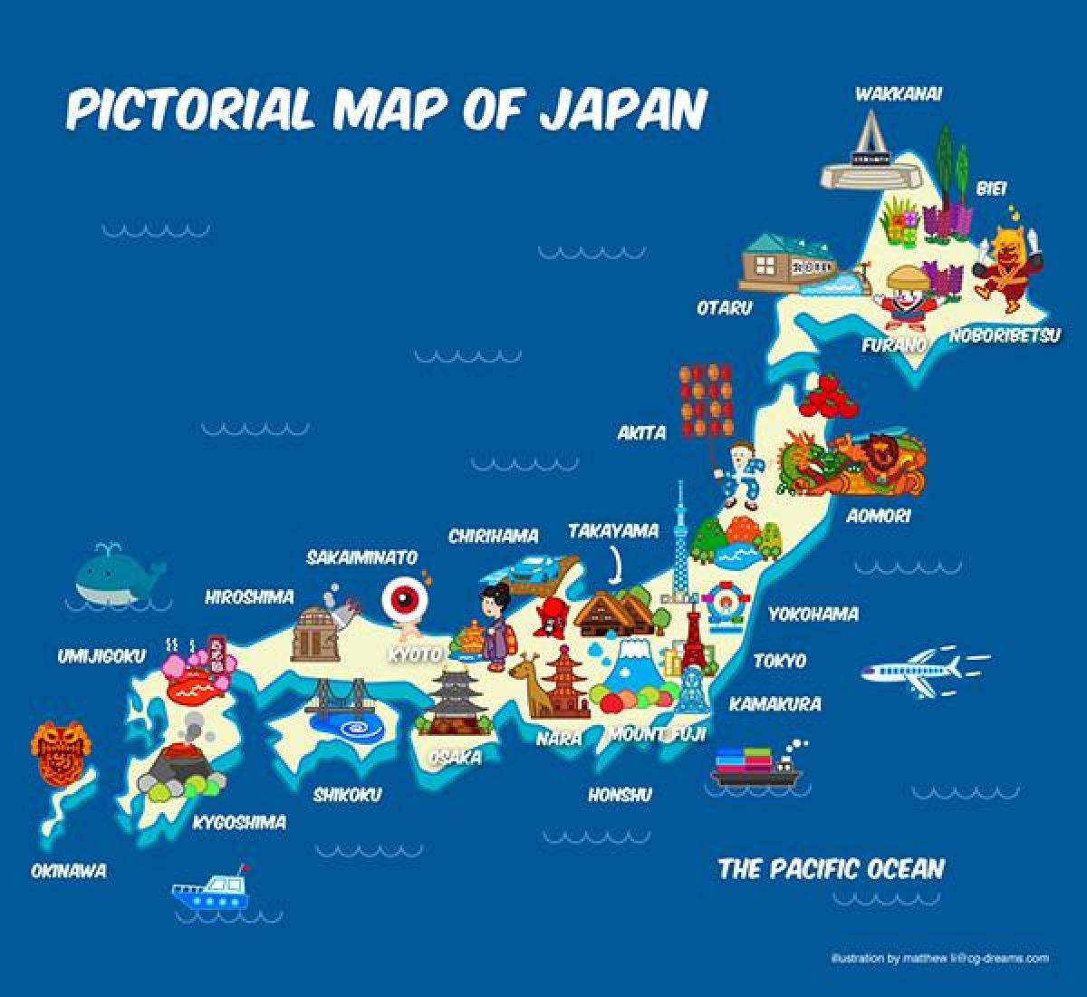mapa de viagens do japão