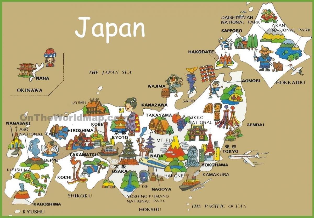 mapa turístico do japão
