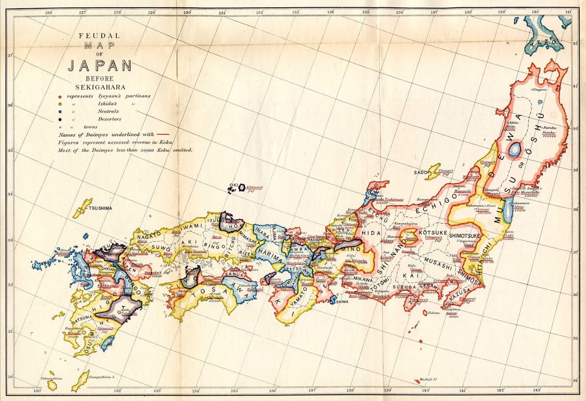 mapa do japão feudal