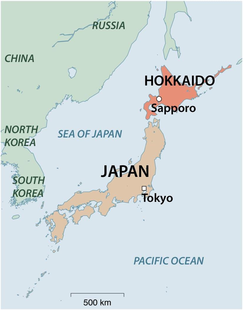 mapa do norte do japão