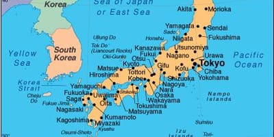 Mapa do sul do japão