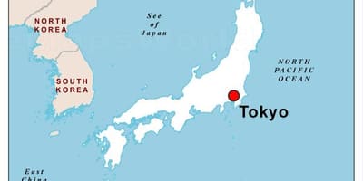 Capital do japão mapa