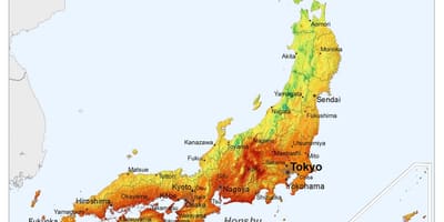 Mapa do japão sol