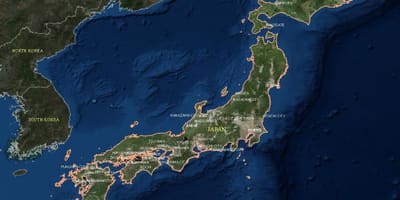 Mapa de satélite do japão