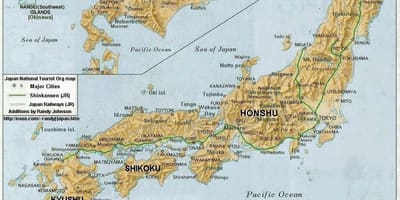 Mapa topográfico japão