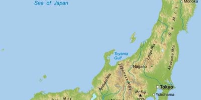 Mapa das montanhas no japão