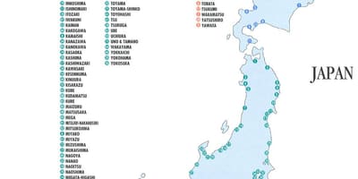 Mapa do japão portas