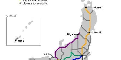 Mapa do japão rodovia