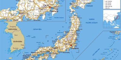 Mapa de estradas do japão