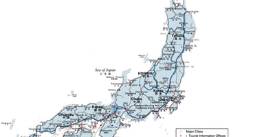 Japão transporte mapa