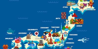 Mapa de viagens do japão