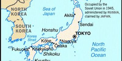 Japão e países vizinhos mapa
