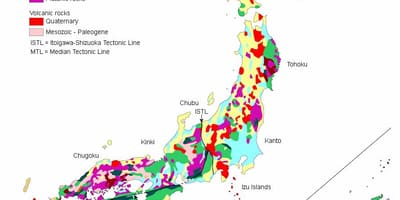 Mapa geológico do japão