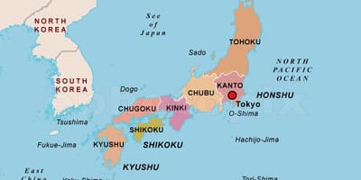 Mapa político do japão
